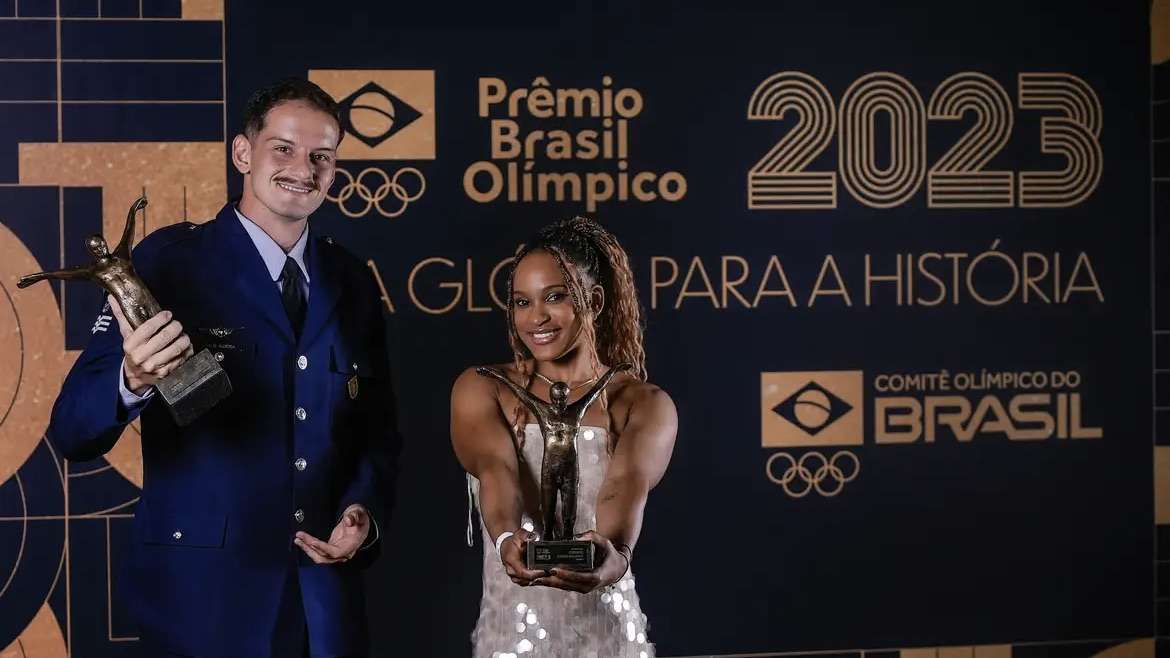 Rebeca Andrade e Marcus D’Almeida brilham no Prêmio Brasil Olímpico 2023