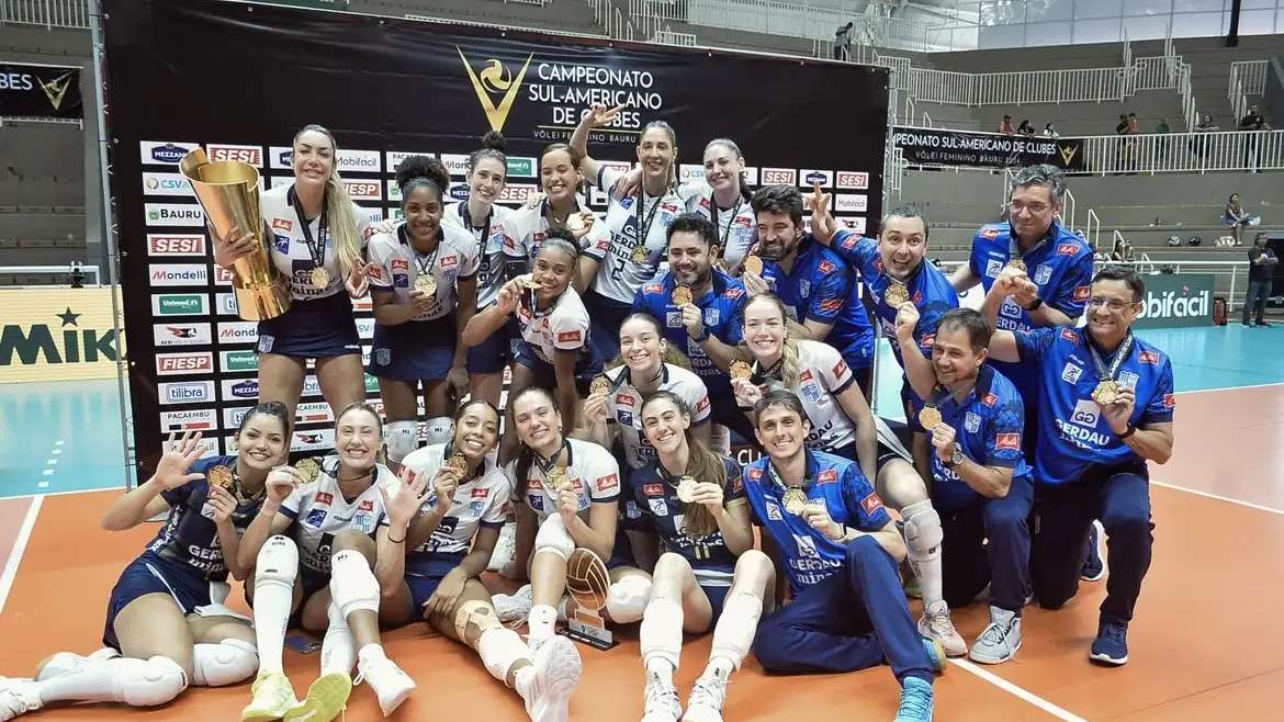 Gerdau Minas vira o jogo contra Praia Clube e leva o título do Campeonato Sul-Americano de vôlei feminino pela 5ª vez