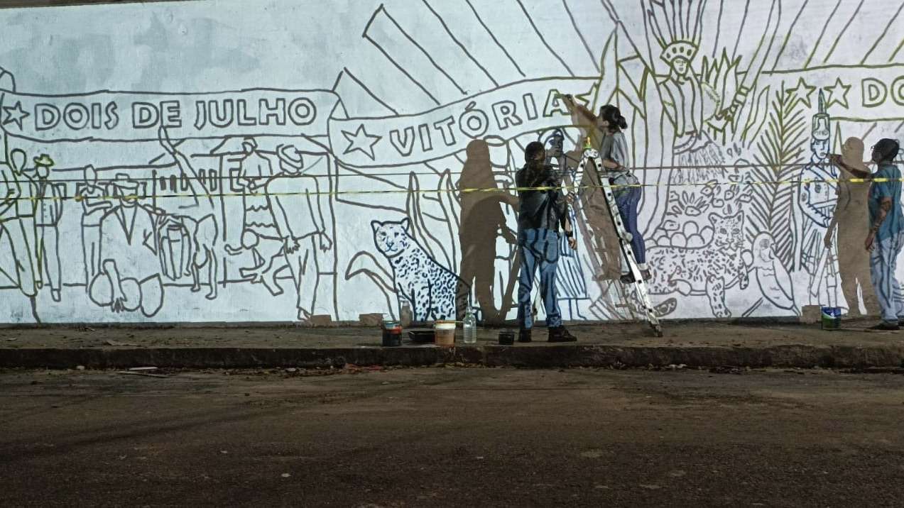 Artistas iniciam execução dos “Painéis do 2 de Julho” em Pirajá e Barbalho