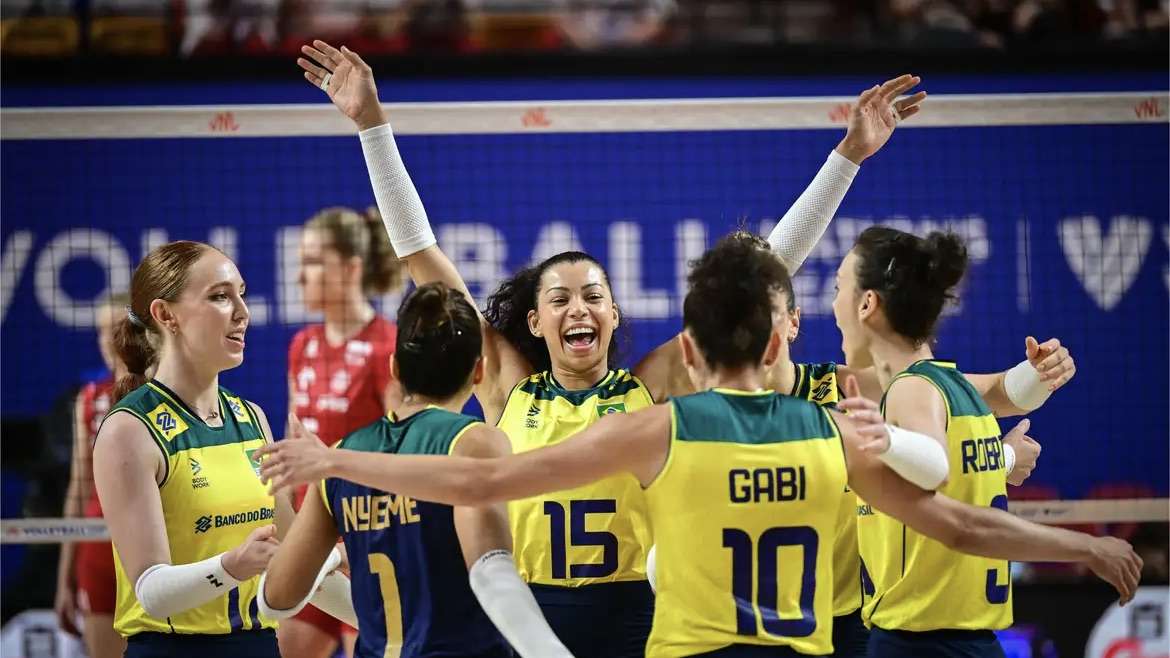 Brasil vira sobre Polônia e garante vaga nas quartas da liga das nações feminina