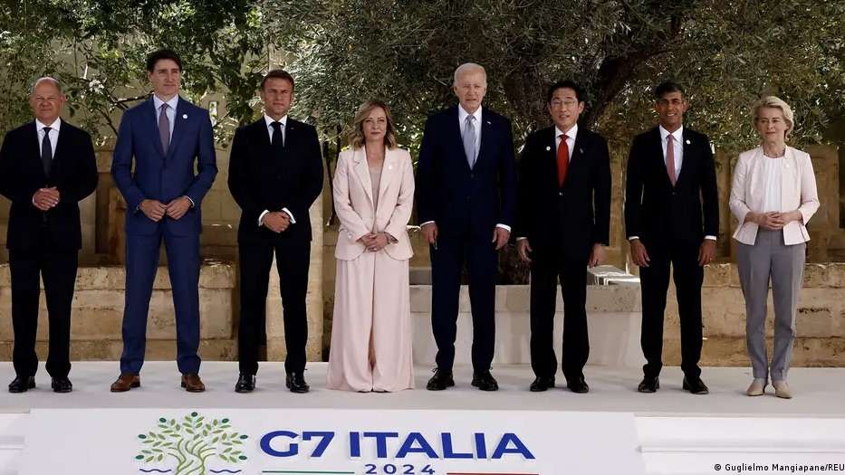 G7 aprova plano de apoio de US$ 50 bilhões à Ucrânia.