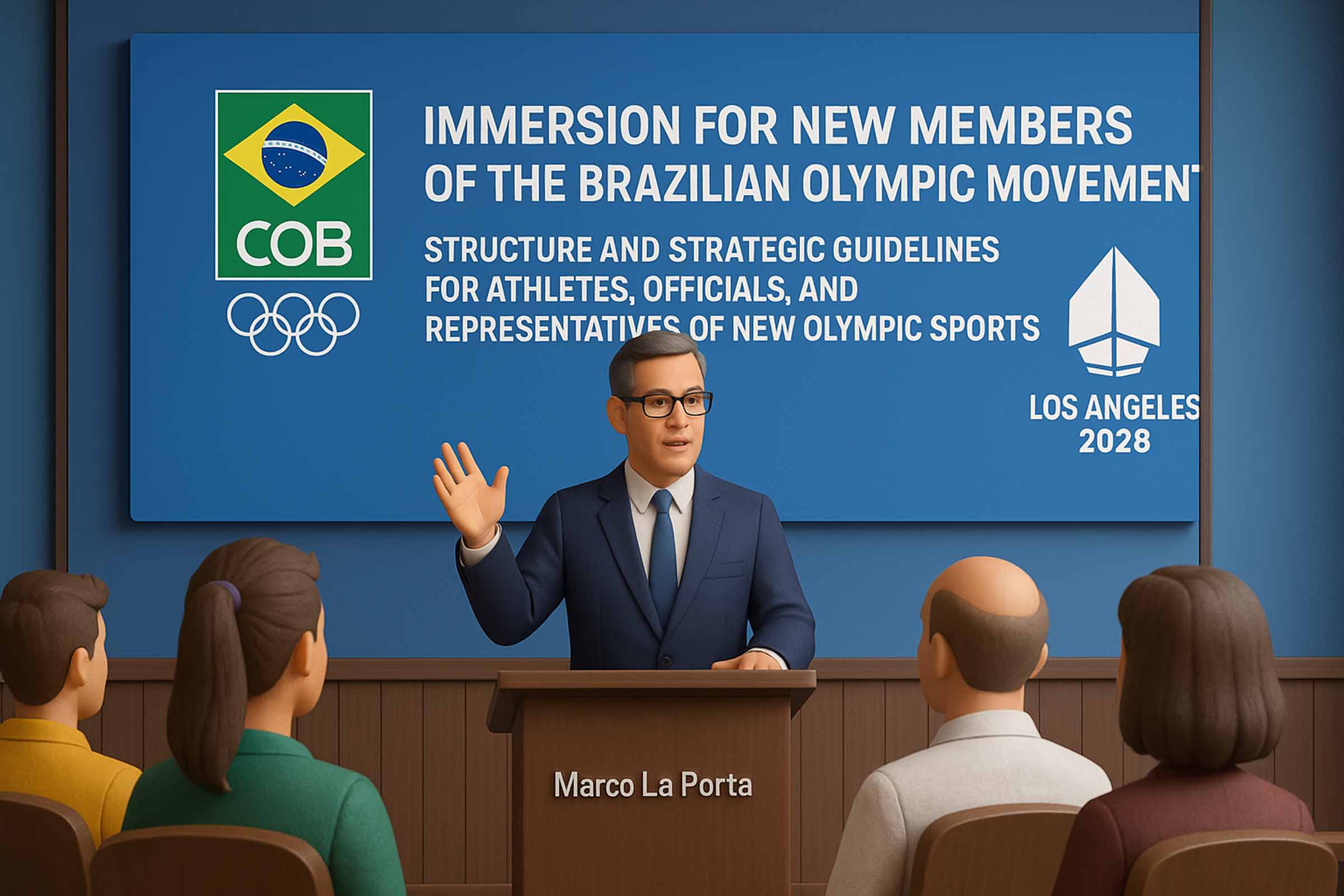 O Comitê Olímpico do Brasil (COB) realizou, nesta terça-feira (28/01), uma imersão para novos membros da Comissão de Atletas do COB (CACOB) e presidentes de confederações, apresentando sua estrutura e planejamento estratégico para o ciclo Los Angeles 2028. O evento, realizado no Centro de Treinamento do COB, no Rio de Janeiro, abordou temas como gestão esportiva, ética, transparência, comunicação e infraestrutura, reforçando o compromisso da entidade com a governança participativa.
