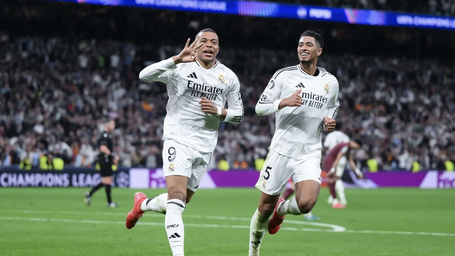 Mbappé brilha com três gols e conduz Real Madrid às oitavas da liga dos campeões.