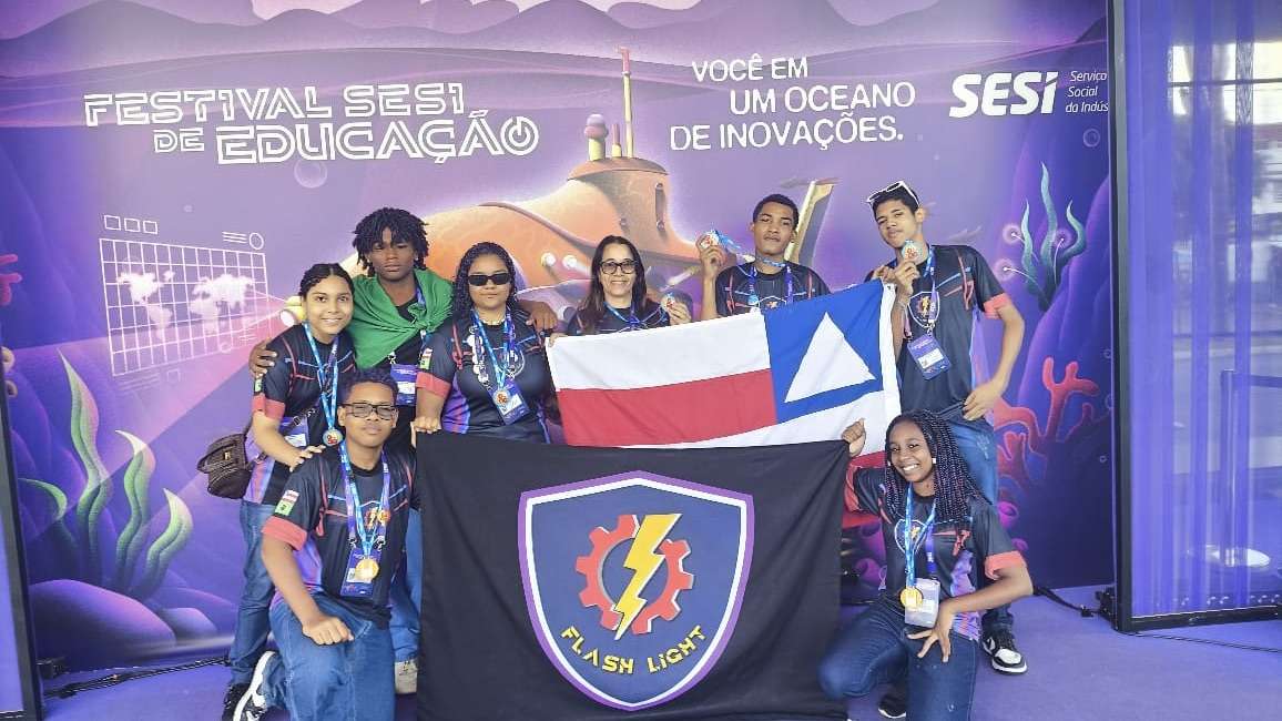 Projeto de estudantes da rede estadual da Bahia é selecionado para o Festival Nacional Sesi de Robótica, em Brasília.