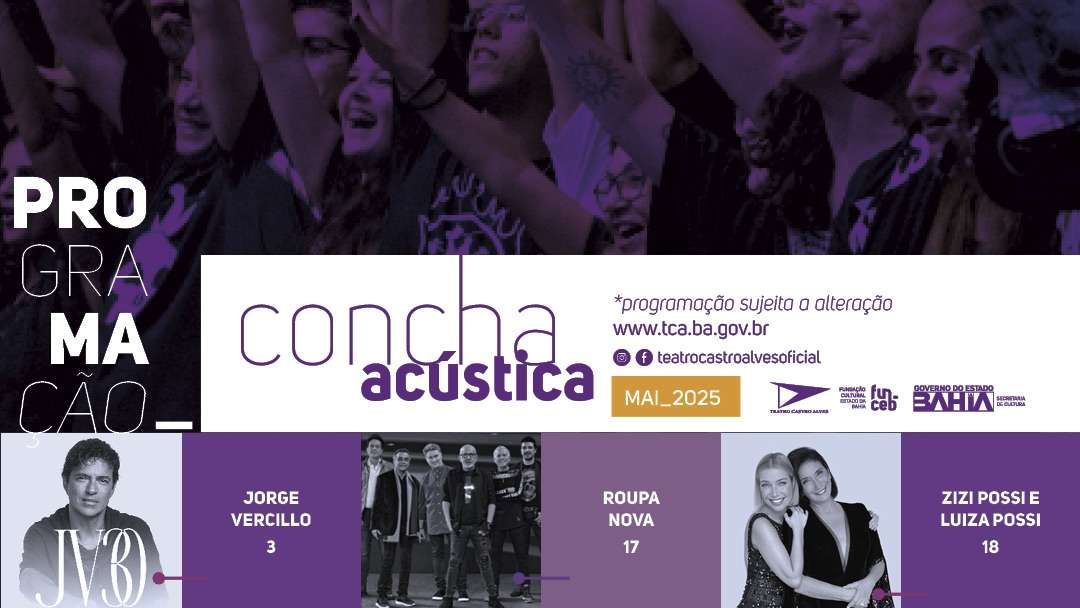 Programação de maio no Teatro Castro Alves reúne grandes nomes da música e das artes cênicas