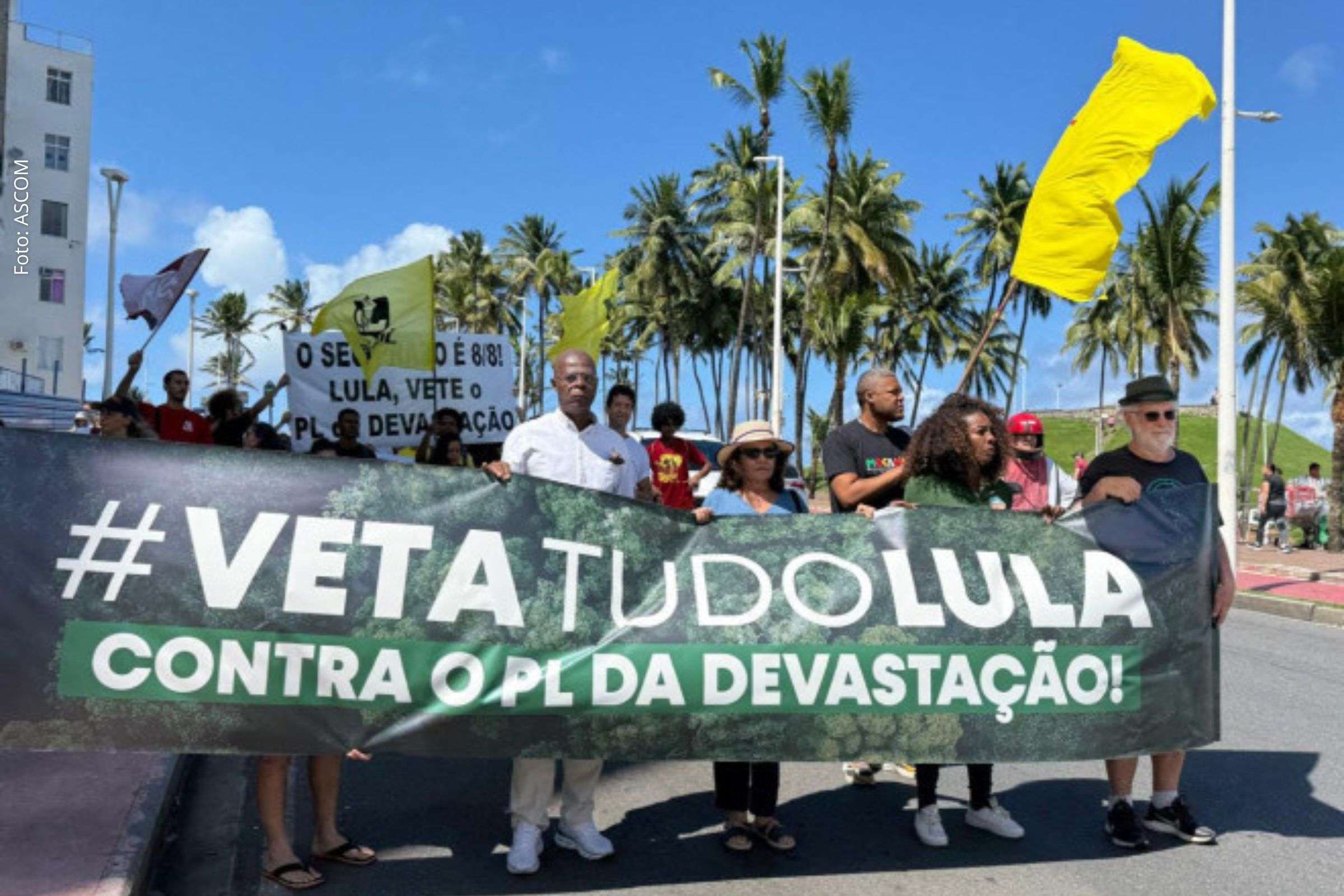 Manifestação na Barra integra mobilização nacional contra flexibilização do licenciamento ambiental.