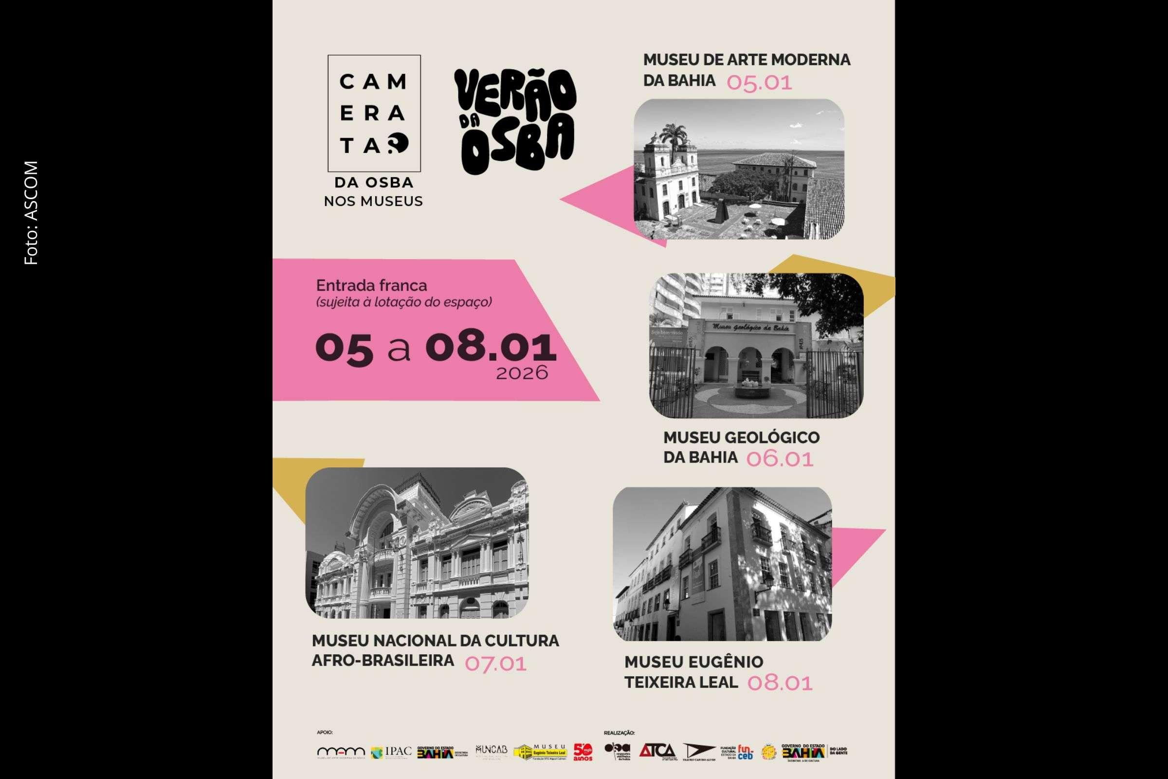 Verão da OSBA 2026 terá concertos gratuitos em bibliotecas e museus de Salvador e encerramento com OSBREGA na Concha Acústica; Confira programação