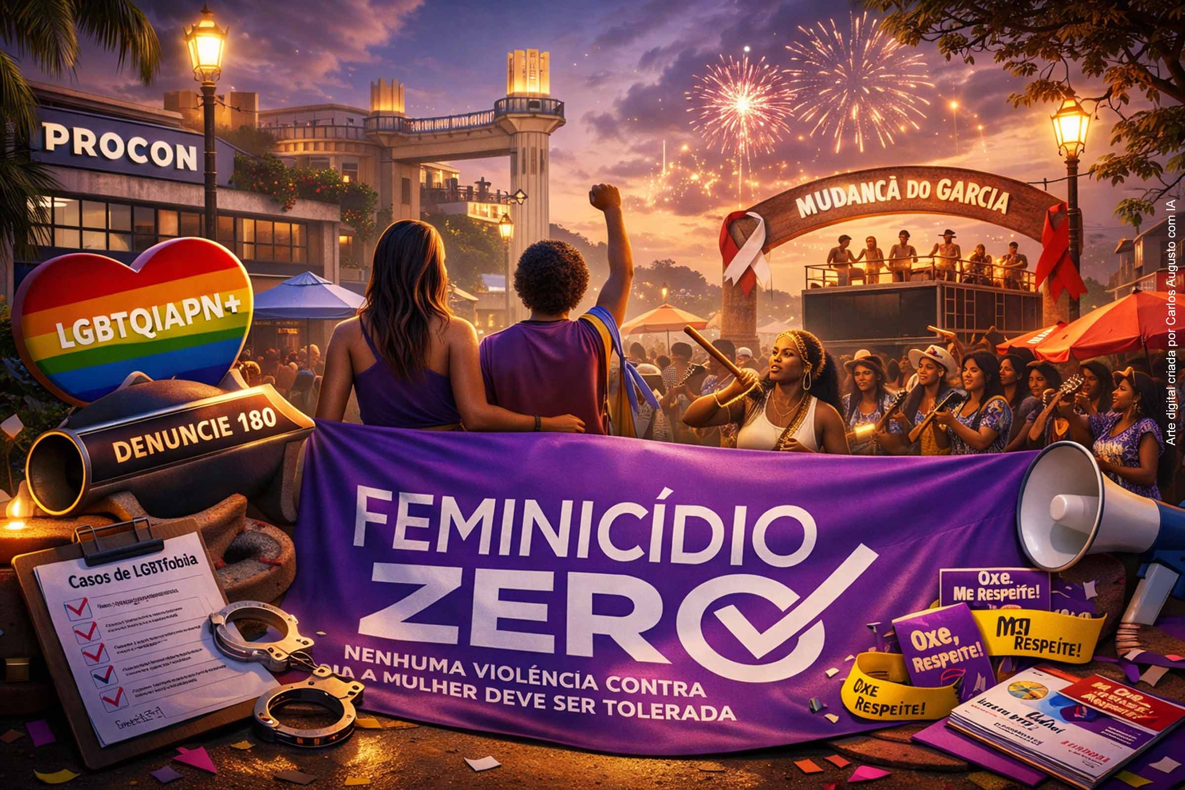 No quinto dia do Carnaval 2026, o governo da Bahia intensificou ações de proteção social com o Plantão Integrado de Direitos Humanos voltado ao público LGBTQIAPN+ e a participação da Secretaria das Mulheres na Mudança do Garcia. As iniciativas incluíram acolhimento, campanhas educativas, serviços para trabalhadoras da festa e divulgação de canais de denúncia, diante de dados nacionais que apontam altos índices de violência de gênero.