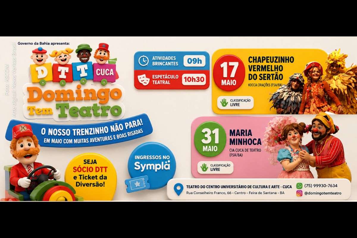 Feira de Santana: CUCA recebe espetáculo “Chapeuzinho Vermelho do Sertão” em nova edição do Domingo Tem Teatro
