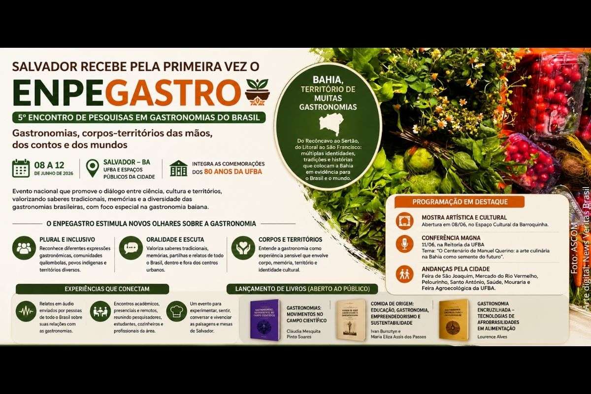 Evento integra os 80 anos da UFBA e promove atividades acadêmicas, culturais e experiências gastronômicas em espaços públicos de Salvador.