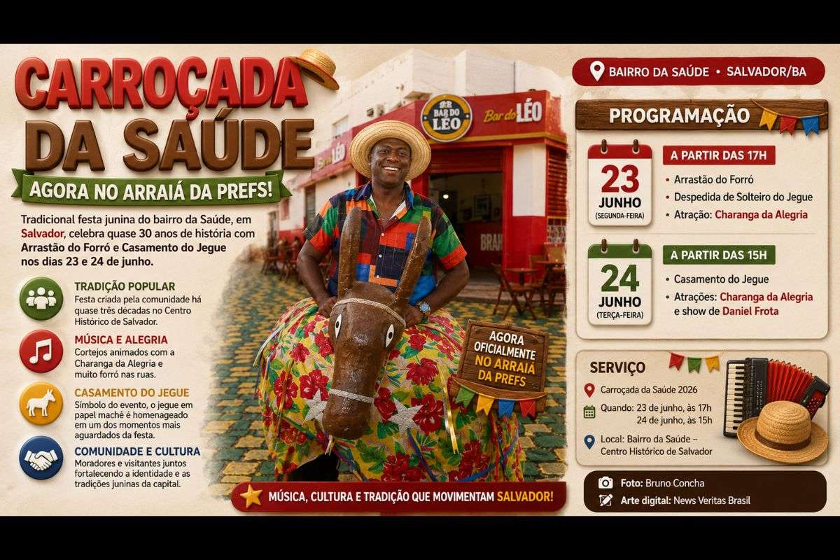 Carroçada da Saúde entra na programação oficial do Arraiá da Prefs e celebra quase 30 anos de tradição no Centro Histórico de Salvador