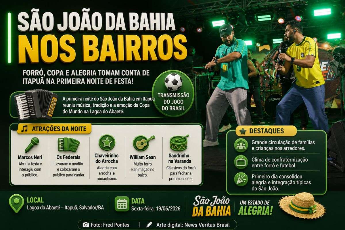 Programação em Itapuã e no Carmo reuniu shows, transmissão de jogos da Seleção Brasileira e atrações da cultura junina durante os festejos promovidos pelo Governo da Bahia.