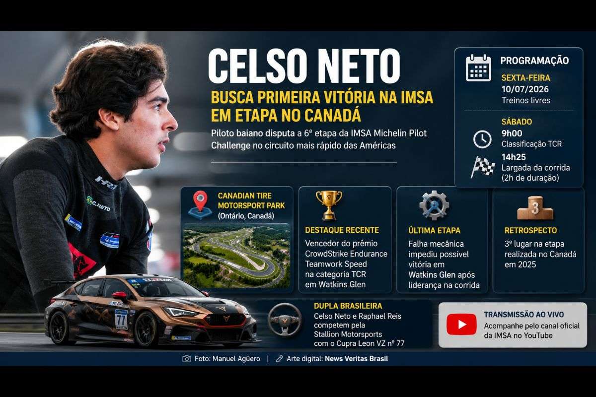 Piloto baiano corre no Canadian Tire Motorsport Park após desempenho consistente em Watkins Glen e tenta converter velocidade em resultado na sexta etapa da IMSA Michelin Pilot Challenge.