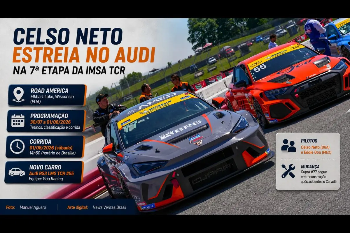 Piloto brasileiro disputa a etapa de Road America com o Audi RS3 LMS TCR da Gou Racing após parceria entre equipes e busca novo resultado de destaque no circuito onde conquistou seu primeiro pódio nos Estados Unidos.