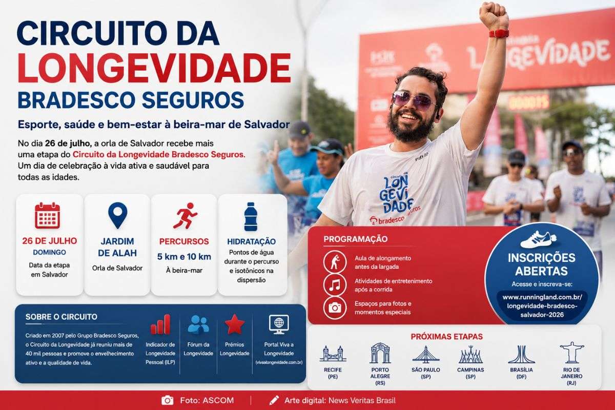 Circuito da Longevidade Bradesco Seguros chega a Salvador com corrida de 5 km e 10 km