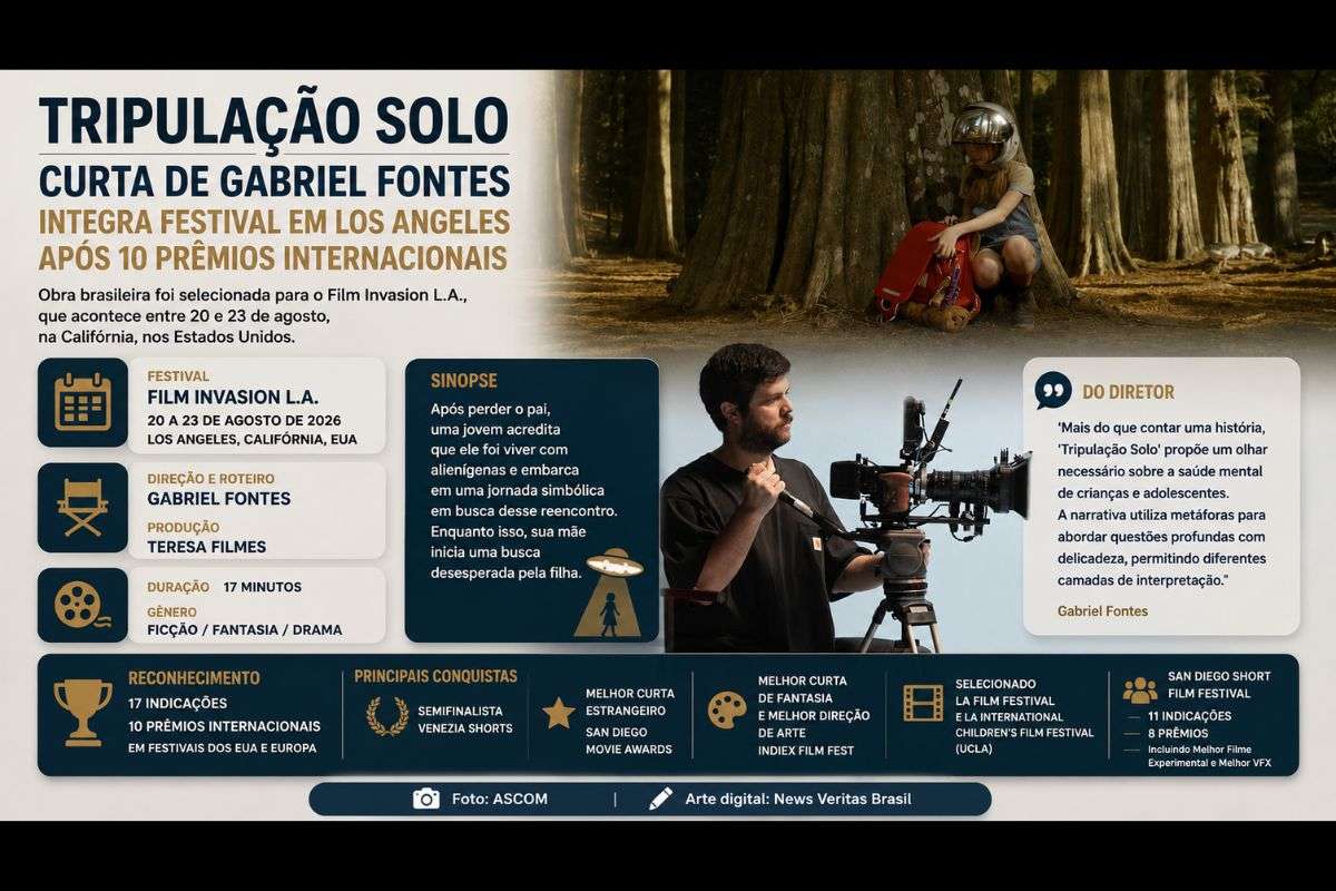 Curta de Gabriel Fontes é selecionado para festival em Los Angeles após conquistar 10 prêmios internacionais e ampliar debate sobre saúde mental