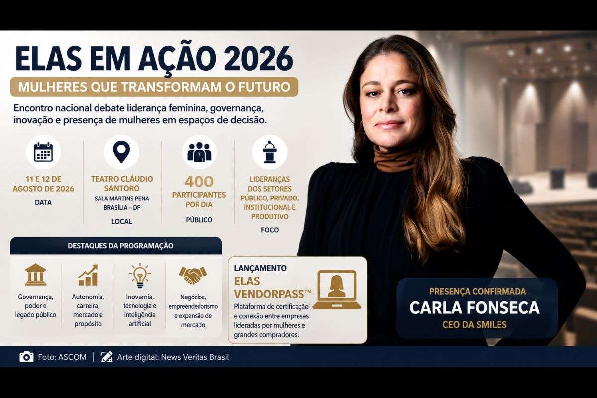 Encontro nacional será realizado nos dias 11 e 12 de agosto de 2026, no Teatro Cláudio Santoro, reunindo executivas, gestoras públicas, empresárias e lideranças institucionais para discutir a presença feminina em espaços de decisão.