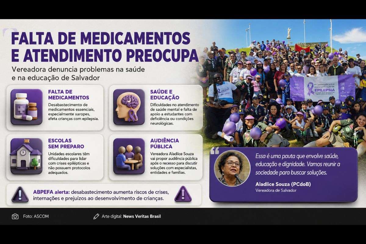 Vereadora Aladilce Souza denuncia falta de medicamentos para epilepsia na rede municipal de Salvador e cobra audiência pública