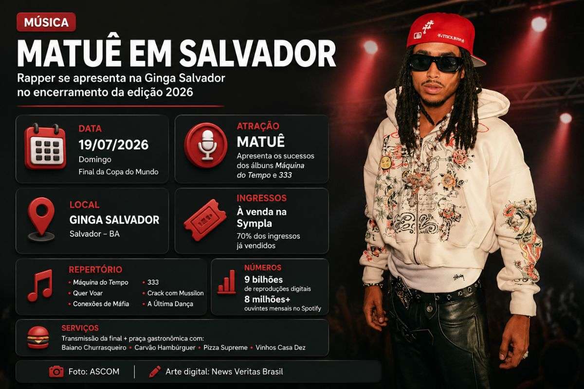 Matuê faz show em Salvador durante a final da Copa do Mundo