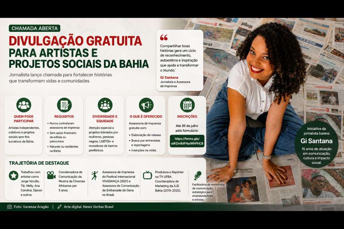Iniciativa "Minha História merece ser Irradiada" vai selecionar mensalmente um artista ou projeto social baiano para receber assessoria de imprensa gratuita e ampliar sua visibilidade na mídia.