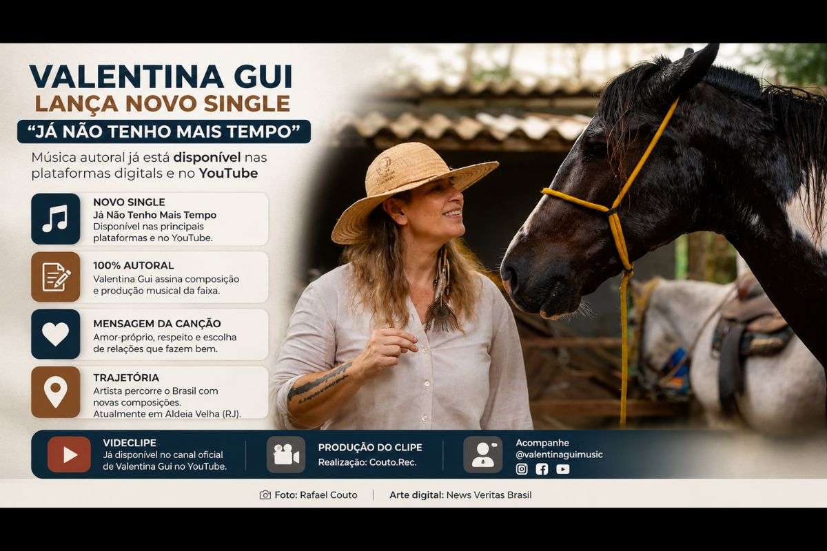 Valentina Gui lança o single “Já Não Tenho Mais Tempo” e disponibiliza videoclipe nas plataformas digitais
