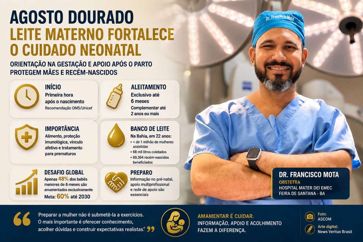 Agosto Dourado reforça importância do leite materno para prematuros e amplia debate sobre aleitamento materno no Brasil