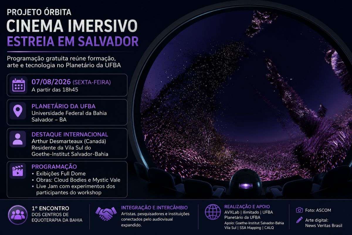 Projeto Órbita estreia em Salvador com artista do Goethe-Institut e programação gratuita de cinema imersivo no Planetário da UFBA