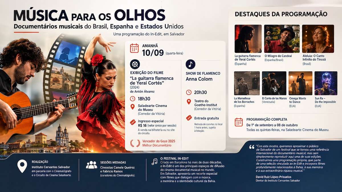 Documentário vencedor do Goya 2025 será exibido em Salvador