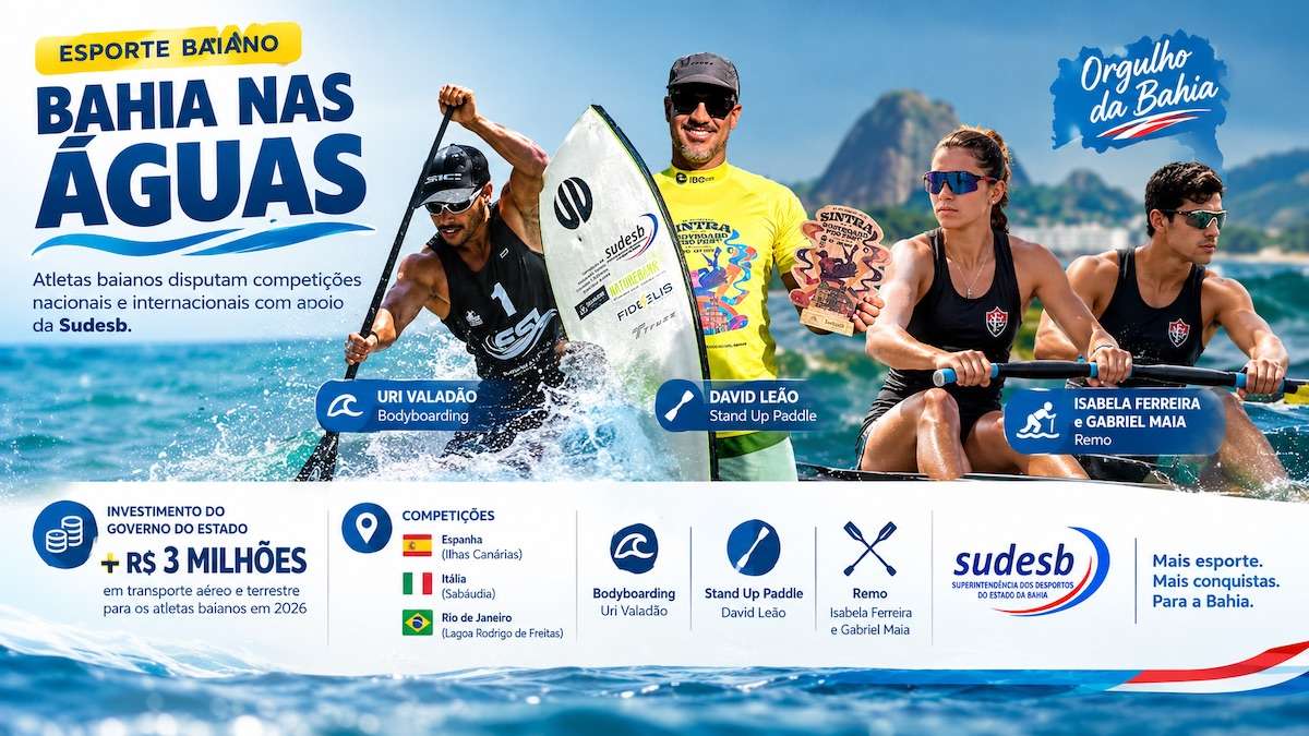 Bahia investe mais de R$ 3 milhões em transporte para atletas que disputam mundiais e campeonatos nacionais