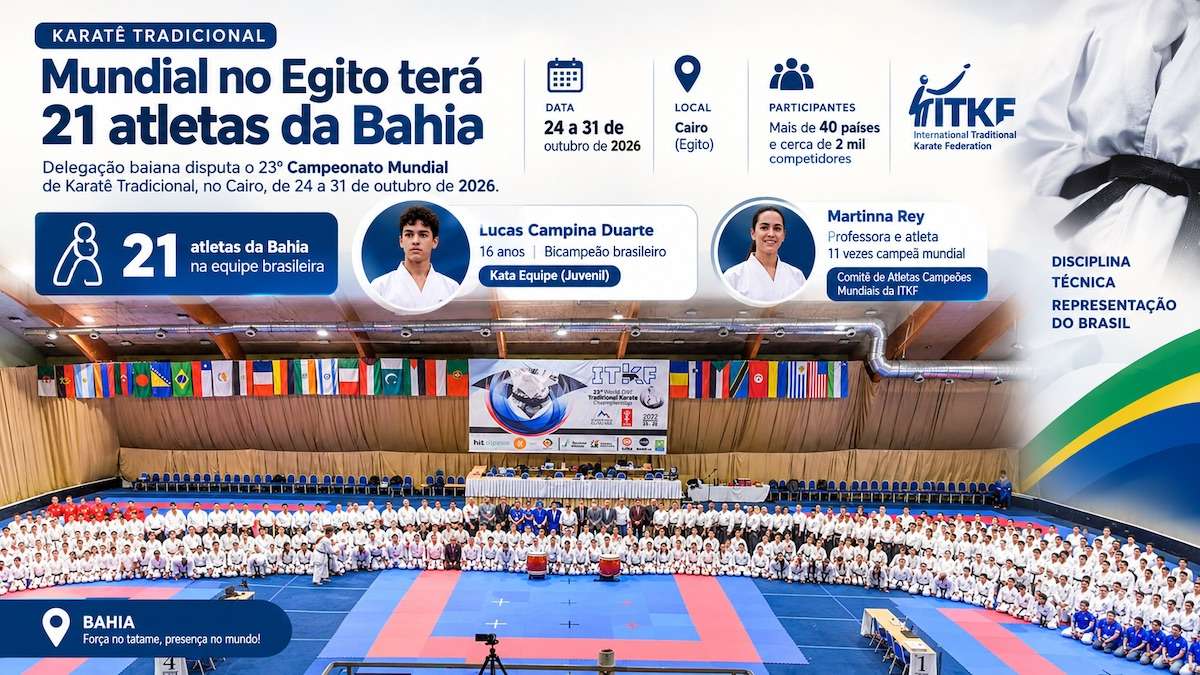 Mundial de Karatê Tradicional no Egito terá 21 atletas da Bahia