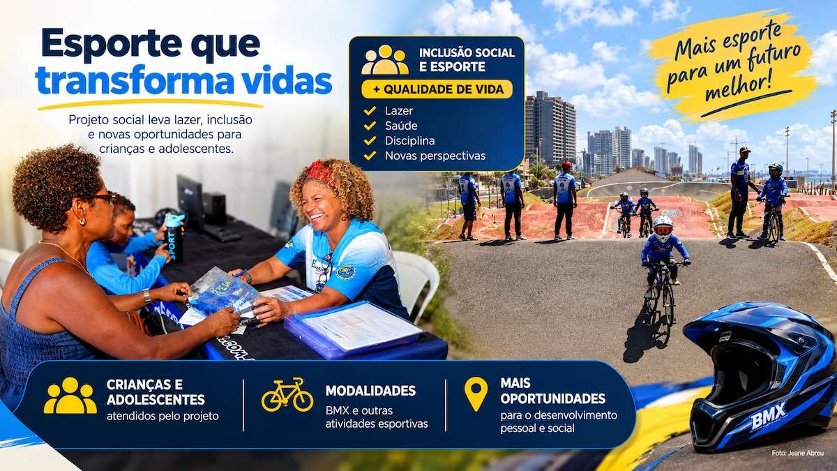 Projeto Pedal Bicicross abre 46 vagas gratuitas para adolescentes em Salvador e oferece formação esportiva